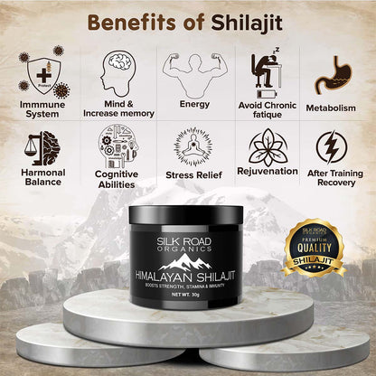 Pure Himalayan Shilajit Resin (30g) with Fulvic Acid & 85+ Trace Minerals for Metabolism, Immune Support, Energy & Focus – Includes Measuring Spoon