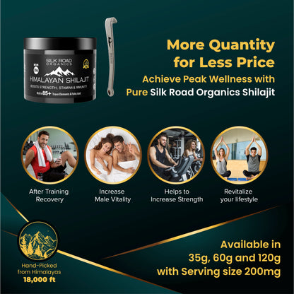 🌿 Pure Himalayan Shilajit Resin 35g | Fulvic Acid & Trace Minerals | Measuring Spoon Included