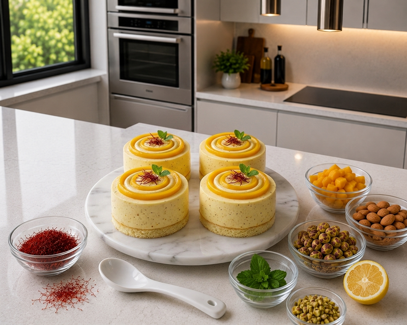 Delightful Saffron Cream Pastry