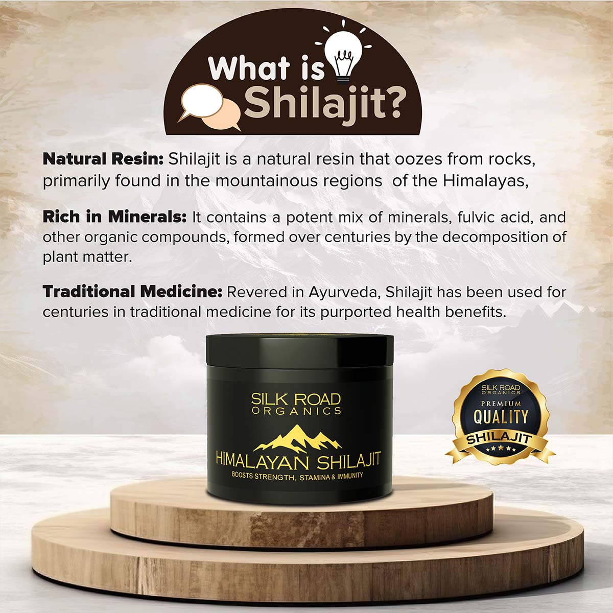 🌿 Pure Himalayan Shilajit Resin | Mineral-Rich Natural Resin | Measuring Spoon Included